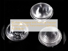 مادة PC / PMMA Φ19.7mm الحجم الأبعاد الدقيقة العرضية العالية العدسة الفردية لتوضيح