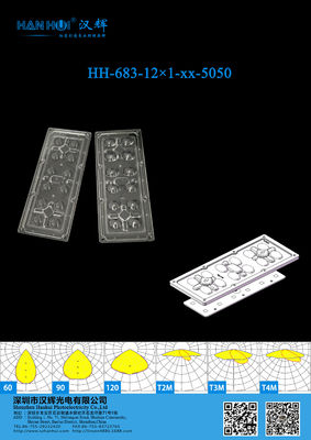 12×1pcs 5050 LEDs 173×71.4mm Precision Dimension High-Impact PC Material Durable Street/Area Lighting Lenses